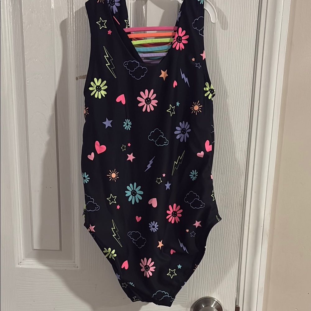 TwoColorful Patterned One-Piece Swimsuit size 10/12